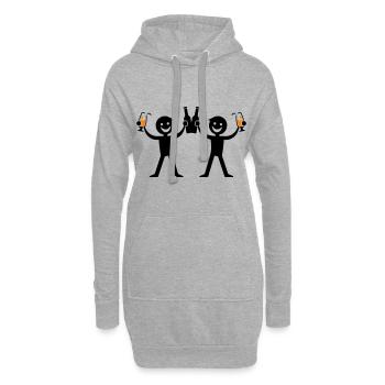 Trinken Flasche Bier - Hoodie-Kleid - Grau meliert - Vorne