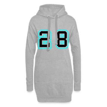 Symbole de 28 chiffres - Sweat-shirt à capuche long Femme - gris chiné - Devant