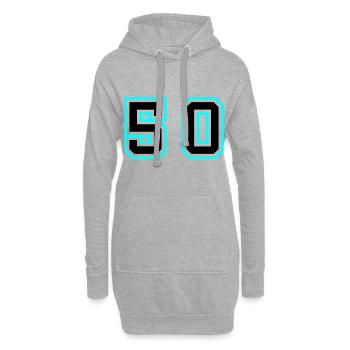 Symbole de 50 chiffres - Sweat-shirt à capuche long Femme - gris chiné - Devant