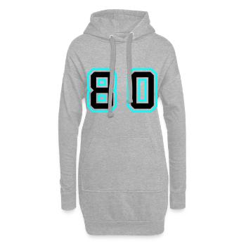 80 Zahl Symbol - Hoodie-Kleid - Grau meliert - Vorne