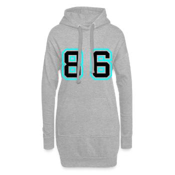 86 Symbole numérique - Sweat-shirt à capuche long Femme - gris chiné - Devant
