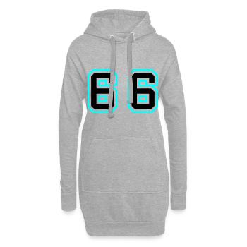 66 Symbole numérique - Sweat-shirt à capuche long Femme - gris chiné - Devant