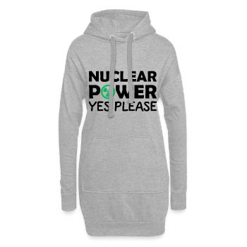 Atomkraft, Ja bitte, Ja zu Kernenergie - Hoodie-Kleid - Grau meliert - Vorne