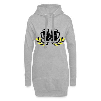 Bierkrug Bier Symbol - Hoodie-Kleid - Grau meliert - Vorne