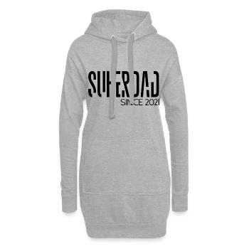 Superdad since 2021 Spruch Schrift - Hoodie-Kleid - Grau meliert - Vorne