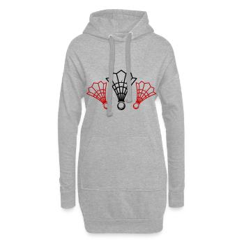 Symbole du badminton - Sweat-shirt à capuche long Femme - gris chiné - Devant