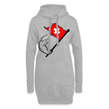 Schweiz Flagge - Hoodie-Kleid - Grau meliert - Vorne