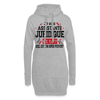 Assistante Juridique Juriste Super Pouvoir Cadeau - Sweat-shirt à capuche long Femme - gris chiné - Devant