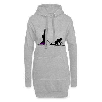 Hochzeit Brautpaar Leine - Hoodie-Kleid - Grau meliert - Vorne