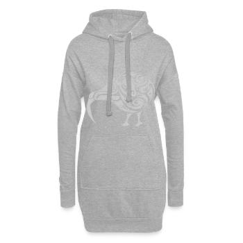 Abstrakt Kiwi - Hoodie-Kleid - Grau meliert - Vorne