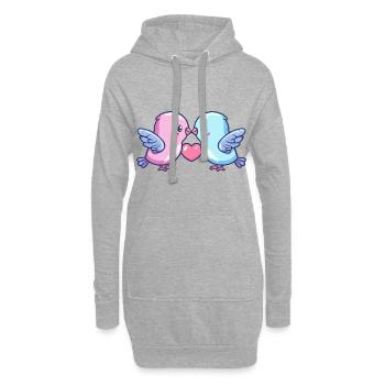 Colombe Couple Amour Couple Dans L’amour Paix - Sweat-shirt à capuche long Femme - gris chiné - Devant