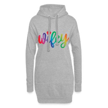 Wifey - Süßes Herz, Geschenk für Frau Verheiratete Frauen - Hoodie-Kleid - Grau meliert - Vorne
