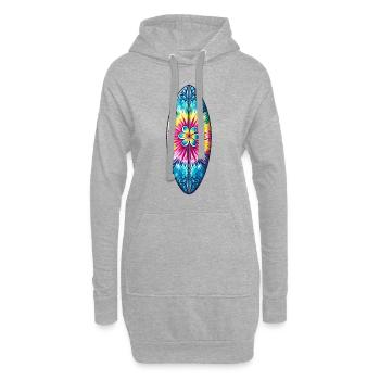 Tie Dye Surf Urlaub 2024 Hawaii - Hoodie-Kleid - Grau meliert - Vorne
