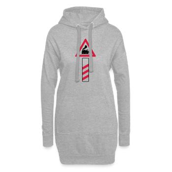 Bahnübergang 2color train old - Hoodie-Kleid - Grau meliert - Vorne