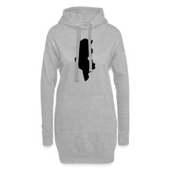 tunisia_country_01 - Sweat-shirt à capuche long Femme - gris chiné - Devant