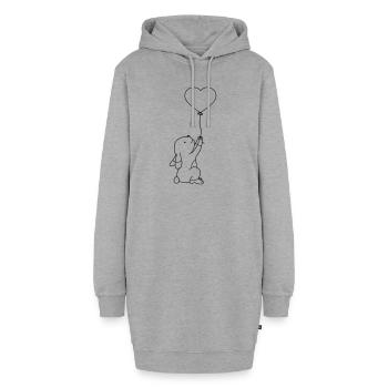 liebe luftballon herz hase haeschen kaninchen klei - Hoodie-Kleid - Grau meliert - Vorne