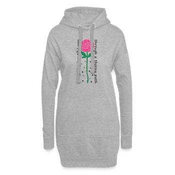 Everything beautiful goes through a thorny path - Hoodie-Kleid - Grau meliert - Vorne