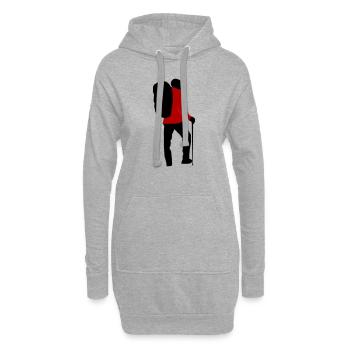 Wanderer personalisierbar - Hoodie-Kleid - Grau meliert - Vorne