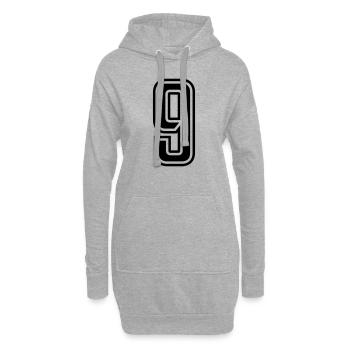 9 - Sweat-shirt à capuche long Femme - gris chiné - Devant