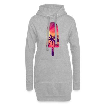 Asiatisches Meerblick-Schattenbild gefrorener Stock - Hoodie-Kleid - Grau meliert - Vorne