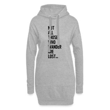 Not all those who wander are lost - Hoodie-Kleid - Grau meliert - Vorne