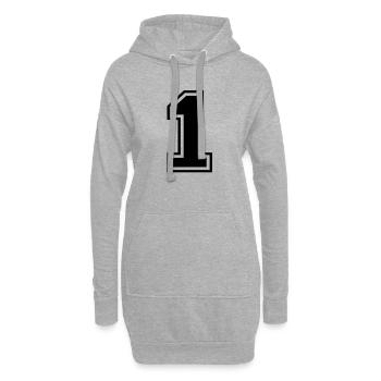 1 - Hoodie-Kleid - Grau meliert - Vorne
