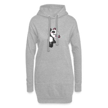 Panda de dessin animé suspendu - Sweat-shirt à capuche long Femme - gris chiné - Devant
