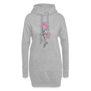 Roses Roses Rose - Sweat-shirt à capuche long Femme - gris chiné - Devant