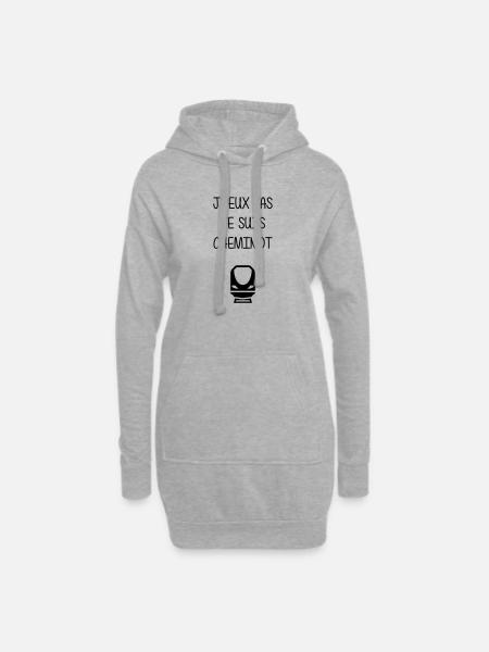 Eisenbahner / Eisenbahnen / Eisenbahn / Bahn - Hoodie-Kleid - Grau meliert