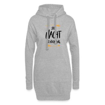 Sprüche Die Nacht ist noch jung - Hoodie-Kleid - Grau meliert - Vorne