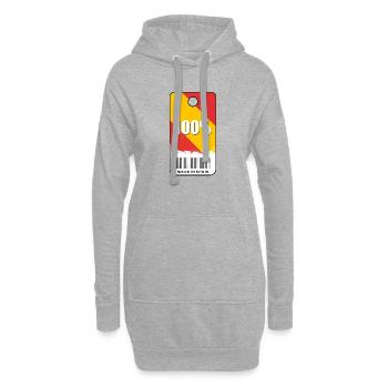 100% Made in Spain - Sweat-shirt à capuche long Femme - gris chiné - Devant