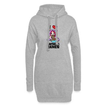 Ich Liebe Anime Ramen Herz Manga Japan Animation - Hoodie-Kleid - Grau meliert - Vorne