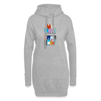 Logo des vêtements pour hommes - Sweat-shirt à capuche long Femme - gris chiné - Devant