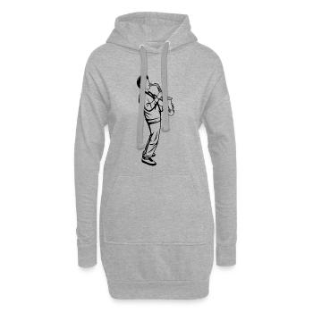 Saxophon Junge - Hoodie-Kleid - Grau meliert - Vorne