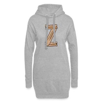 Buchstabe Z Holz Holzbuchstabe Name - Hoodie-Kleid - Grau meliert - Vorne