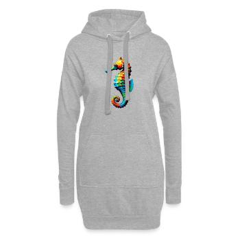 Seepferdchen - Hoodie-Kleid - Grau meliert - Vorne