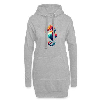 Seepferdchen - Hoodie-Kleid - Grau meliert - Vorne