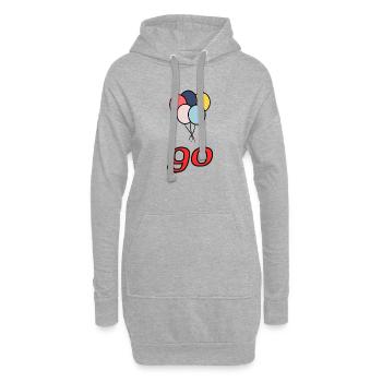 ANNIVERSAIRE. HAPPY BIRTHDAY. JOYEUX ANNIVERSAIRE. - Sweat-shirt à capuche long Femme - gris chiné - Devant