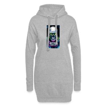 Crâne - Sweat-shirt à capuche long Femme - gris chiné - Devant