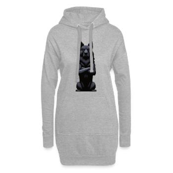 Schwarzer Schäferhund Schäferhundbesitzer  - Hoodie-Kleid - Grau meliert - Vorne