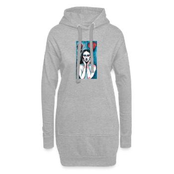 Amour brisé, dame en deuil - Sweat-shirt à capuche long Femme - gris chiné - Devant