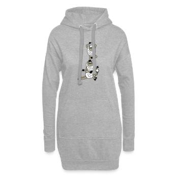 Tired_Sad_Sleepy_Sheep_Yoga_Meditating_5 - Hoodie-Kleid - Grau meliert - Vorne