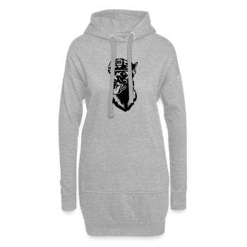 Tête de Malinois - Sweat-shirt à capuche long Femme - gris chiné - Devant