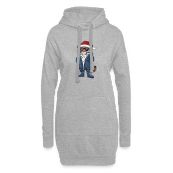 Noël Tigre Hiver - Sweat-shirt à capuche long Femme - gris chiné - Devant