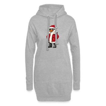 Noël Oie Hiver - Sweat-shirt à capuche long Femme - gris chiné - Devant