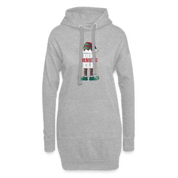 Noël L’Elfe Sérieux - Sweat-shirt à capuche long Femme - gris chiné - Devant