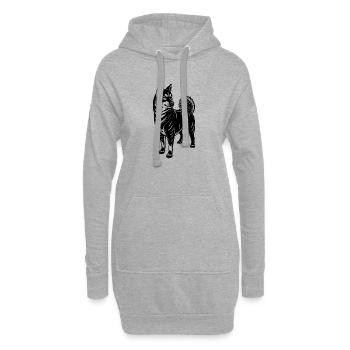 Shiba Inu - Sweat-shirt à capuche long Femme - gris chiné - Devant