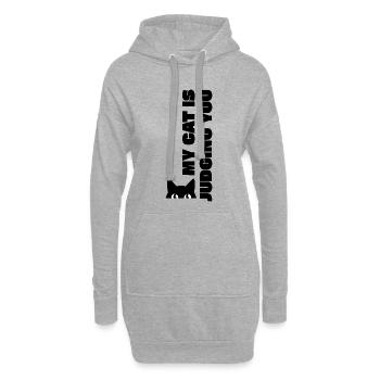 MON CHAT TE JUGE - Sweat-shirt à capuche long Femme - gris chiné - Devant