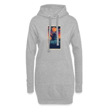 Krähen-Sonnenbrille und Sonnenuntergang - Hoodie-Kleid - Grau meliert - Vorne