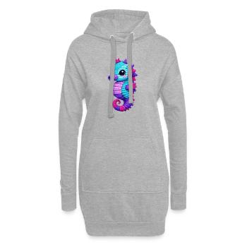 Charlotte Seepferdchen  - Hoodie-Kleid - Grau meliert - Vorne
